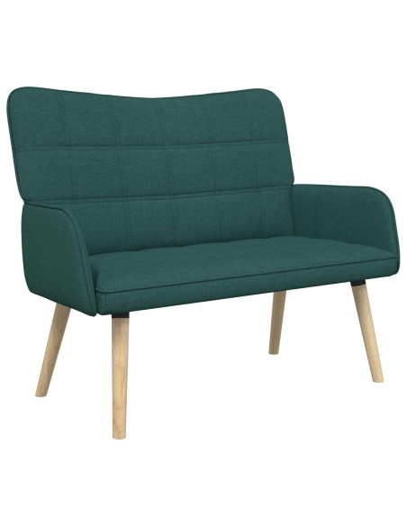 Sofa a Due Posti Verde Scuro 115 x 61 x 87 cm Tessuto