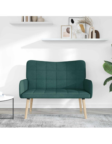 Sofa a Due Posti Verde Scuro 115 x 61 x 87 cm Tessuto