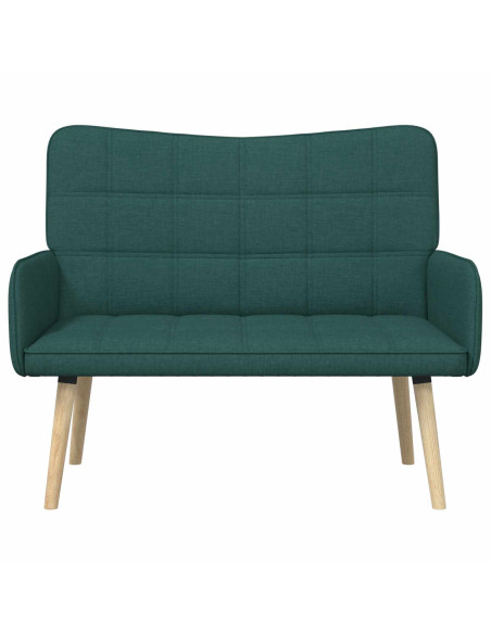 Sofa a Due Posti Verde Scuro 115 x 61 x 87 cm Tessuto