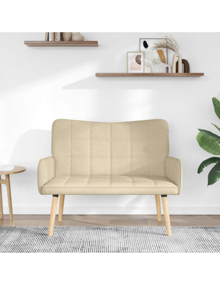 Sofa a Due Posti Crema 115 x 61 x 87 cm Tessuto