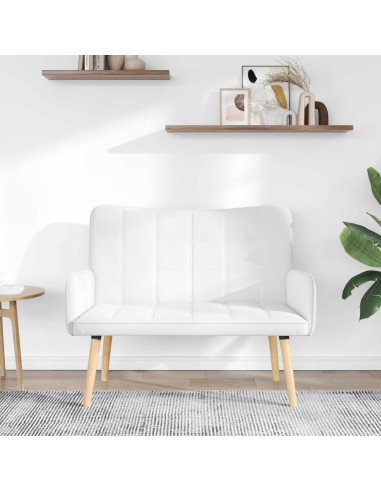 Sofa a Due Posti Bianco 115 x 61 x 87 cm Tessuto