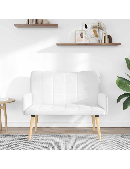 Sofa a Due Posti Bianco 115 x 61 x 87 cm Tessuto