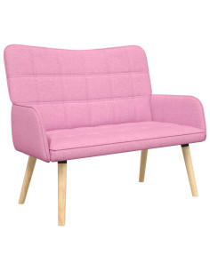 Sofa a Due Posti Rosa 115 x 61 x 87 cm Tessuto 2