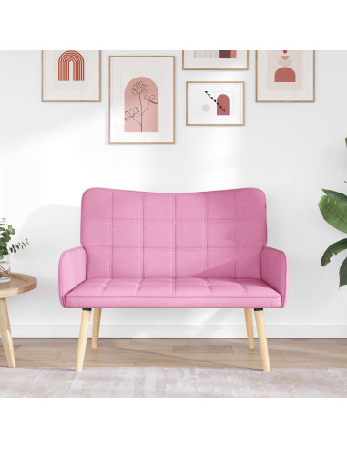 Sofa a Due Posti Rosa 115 x 61 x 87 cm Tessuto