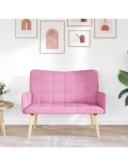 Sofa a Due Posti Rosa 115 x 61 x 87 cm Tessuto