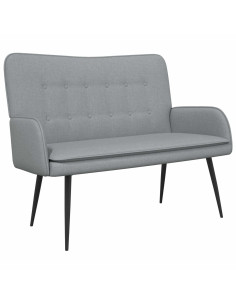 Divano a 2 Posti Grigio chiaro 115 x 61 x 87 cm Tessuto 2