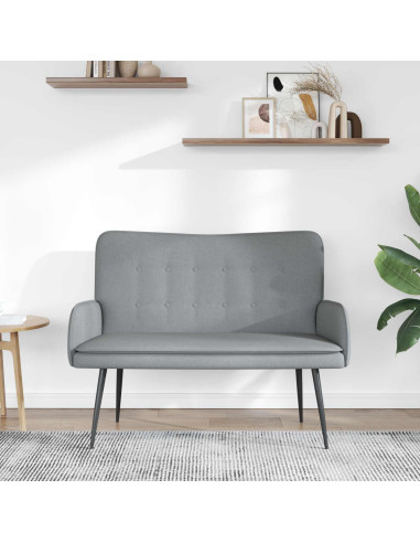 Divano a 2 Posti Grigio chiaro 115 x 61 x 87 cm Tessuto