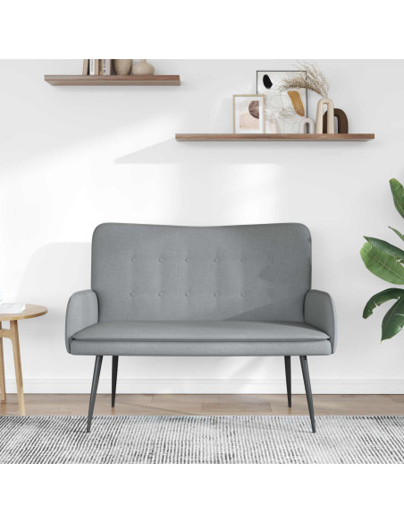 Divano a 2 Posti Grigio chiaro 115 x 61 x 87 cm Tessuto