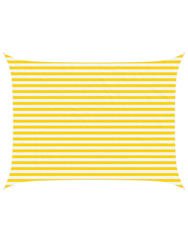 Vela da ombra solare Giallo e Bianco 4 × 3 m