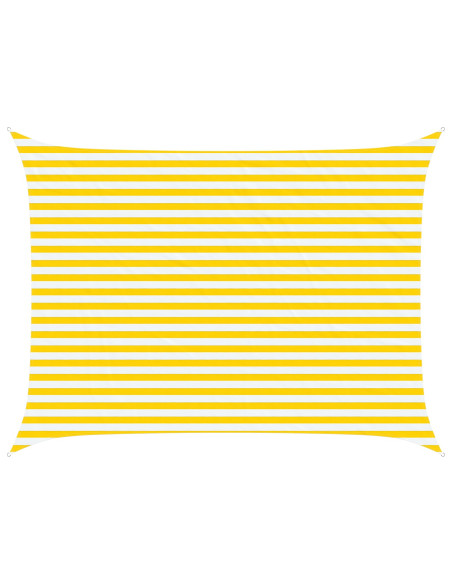 Vela da ombra solare Giallo e Bianco 4 × 3 m