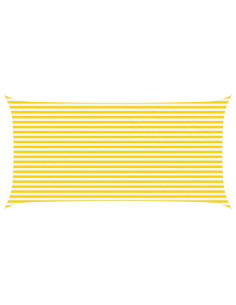 Vela da ombra solare Giallo e Bianco 6 x 3 m 2