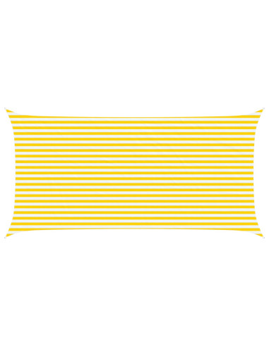 Vela da ombra solare Giallo e Bianco 6 x 3 m