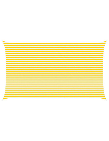 Vela da ombra solare Giallo e Bianco 7 x 4 m