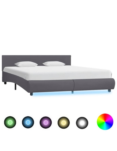 Giroletto con LED Grigio in Similpelle 180x200 cm