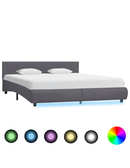 Giroletto con LED Grigio in Similpelle 180x200 cm