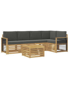 Set di divani da esterno 6 pcs Bianco e Antracite 2