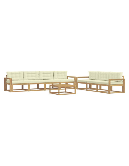 Set di divani da esterno con cuscino 7 pcs Bianco e Crema
