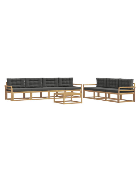 Set di divani da esterno con cuscino 7 pcs Bianco e Antracite