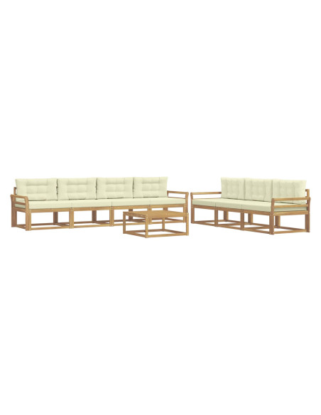 Set di divani da esterno con cuscino 7 pcs Bianco e Crema