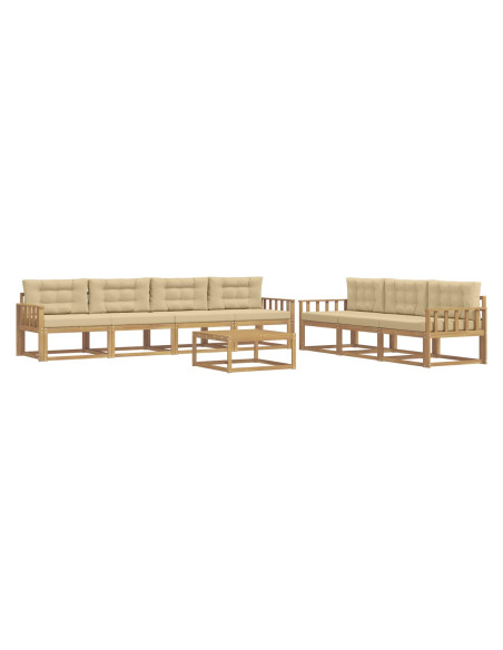 Set di divani da esterno con cuscino 7 pcs Bianco e Beige