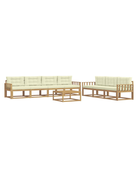 Set di divani da esterno con cuscino 7 pcs Bianco e Crema