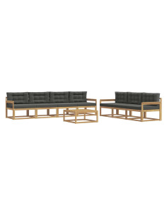 Set di divani da esterno con cuscino 7 pcs Bianco e Antracite 2