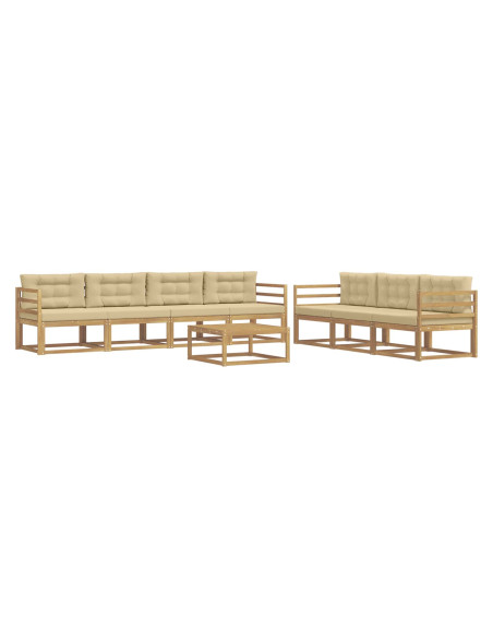 Set di divani da esterno con cuscino 7 pcs Bianco e Beige
