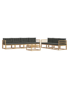 Set di divani da esterno con cuscino 7 pcs Bianco e Antracite 2