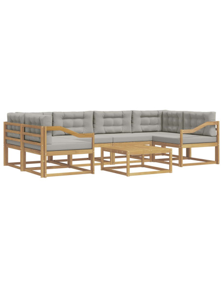 Set di divani da esterno 5 pcs Bianco e Grigio Chiaro