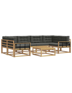 Set di divani da esterno con cuscino 5 pcs Bianco e Antracite 2