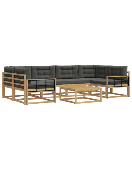 Set di divani da esterno con cuscino 5 pcs Bianco e Antracite