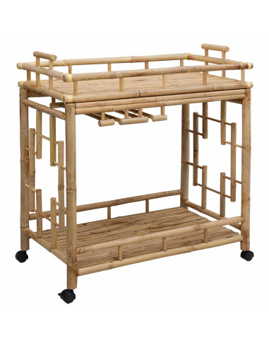 Carrello da vino con ruote Naturale 85 x 50 x 93 cm Bambù