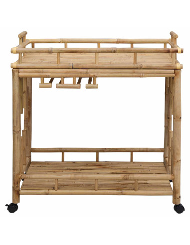 Carrello da vino con ruote Naturale 85 x 50 x 93 cm Bambù