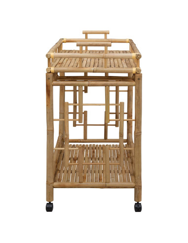 Carrello da vino con ruote Naturale 85 x 50 x 93 cm Bambù