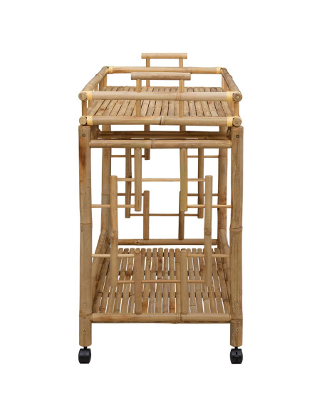Carrello da vino con ruote Naturale 85 x 50 x 93 cm Bambù