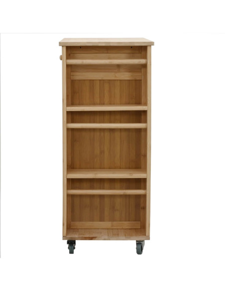 Carrello da Cucina con Ruote Naturale 47,5 x 36 x 83 cm Bambù
