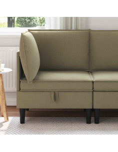 Divano Angolare con Storage Cachi Velluto