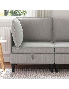 Divano Angolare con Storage Grigio chiaro Velluto