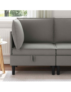 Divano Angolare con Storage Grigio scuro Velluto