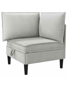 Divano Angolare con Storage Grigio chiaro Velluto 2