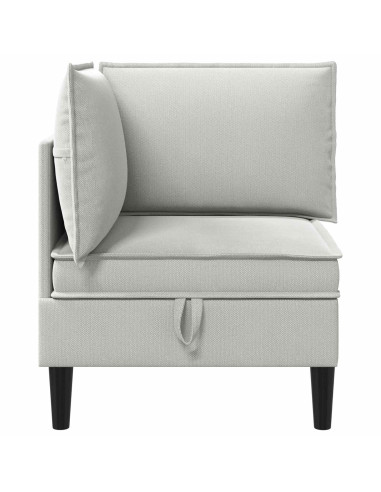 Divano Angolare con Storage Grigio chiaro Velluto
