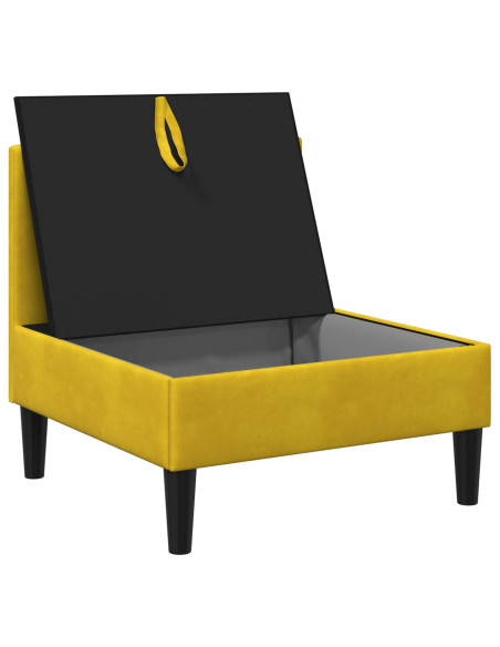 Divano Centrale con Spazio di Archiviazione Giallo Velluto