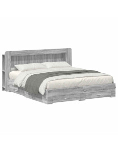 Telaio del letto con storage Sonoma grigio 200 x 200 cm