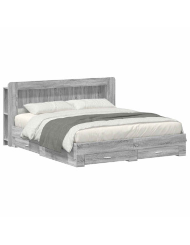 Telaio del letto con storage Sonoma grigio 200 x 200 cm