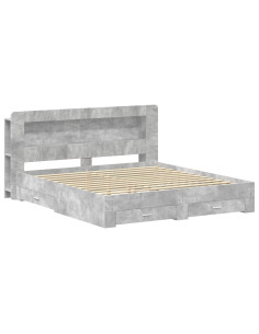 Telaio del letto con storage Grigio Cemento 200 x 200 cm 2