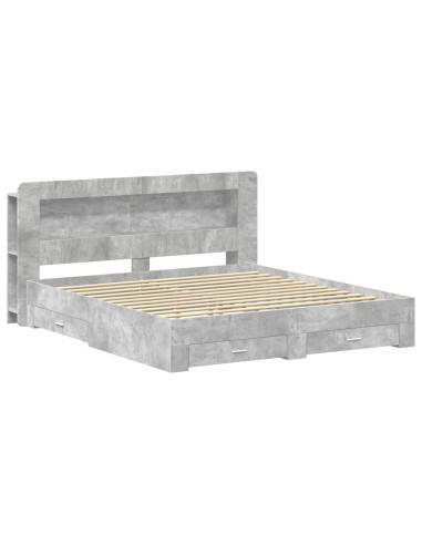 Telaio del letto con storage Grigio Cemento 200 x 200 cm