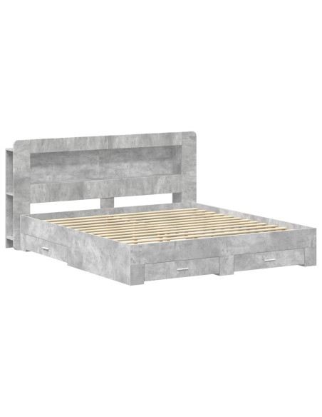 Telaio del letto con storage Grigio Cemento 200 x 200 cm