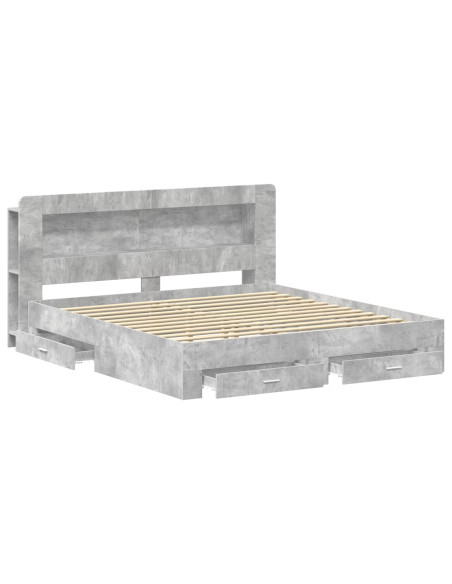 Telaio del letto con storage Grigio Cemento 200 x 200 cm
