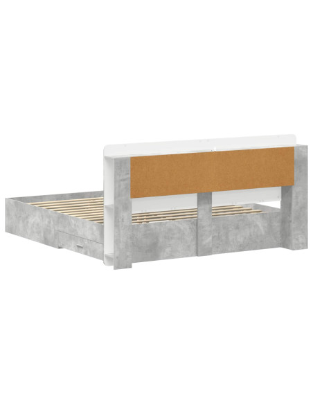 Telaio del letto con storage Grigio Cemento 200 x 200 cm