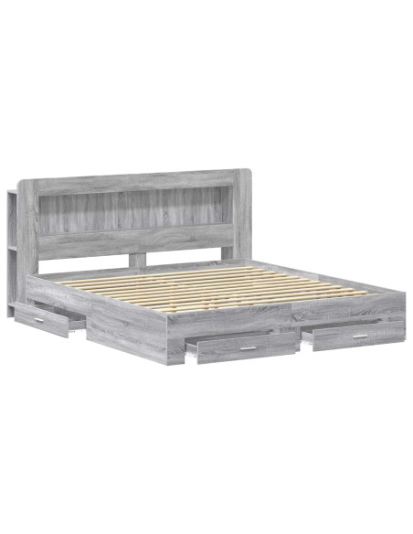Telaio del letto con storage Sonoma grigio 200 x 200 cm